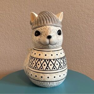 Gray and White Ceramic Squirrel Cookie/Jar